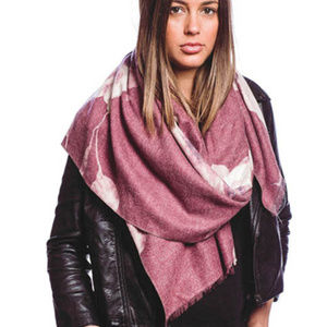 Soft 20% Cashmere Floral Oblong Scarf